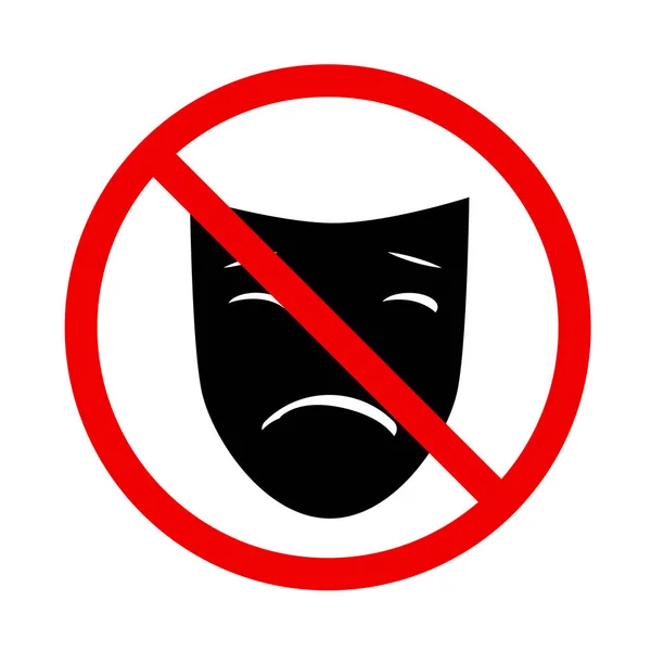 情報アイコンと、演劇の仮面を禁止 — ストックベクタ