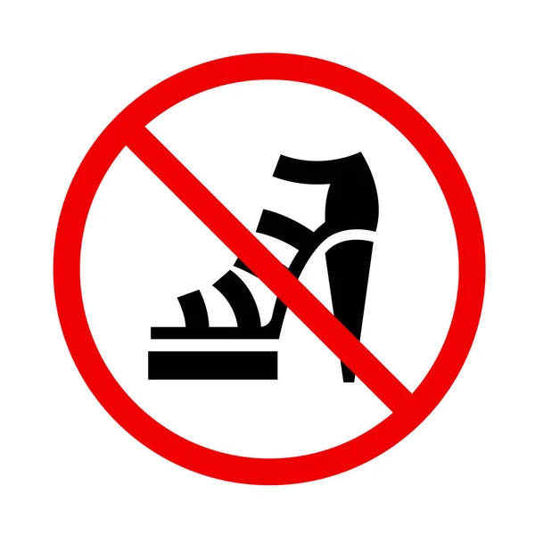 Icono de información prohibida con zapato femenino — Archivo Imágenes Vectoriales