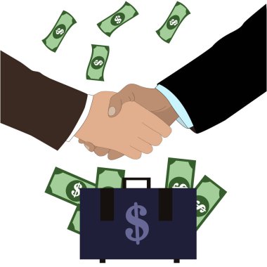 Erkekler karşılıklı dolara ve evrak çantası