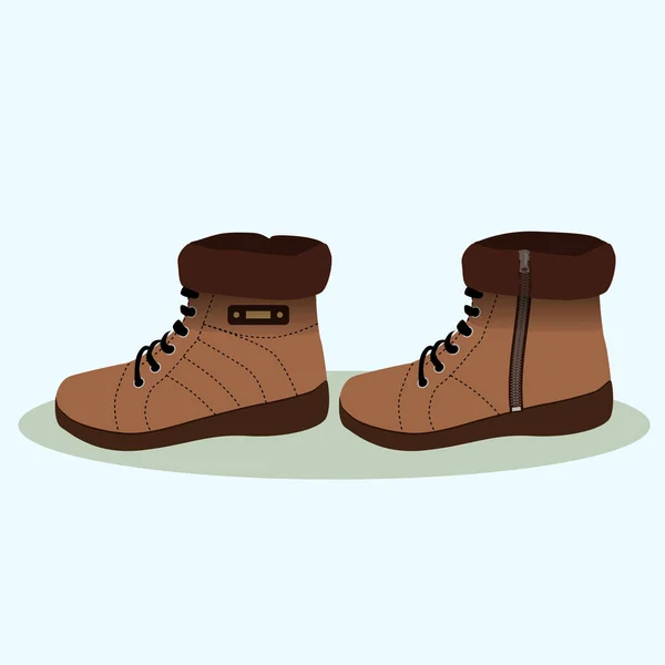 Inverno botas masculinas — Vetor de Stock