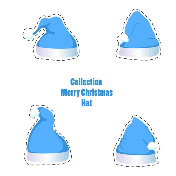 Kollektion frohe Weihnachten Hüte — Stockvektor