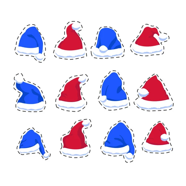 Collection chapeaux de Noël colorés — Image vectorielle