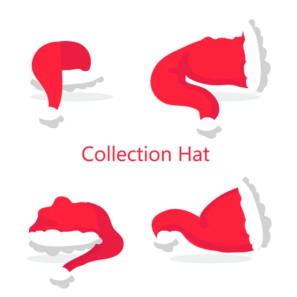 Colección sombreros rojos de Navidad — Vector de stock