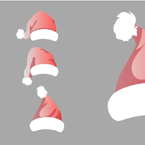 Chapeaux de Noël collection rouge — Image vectorielle