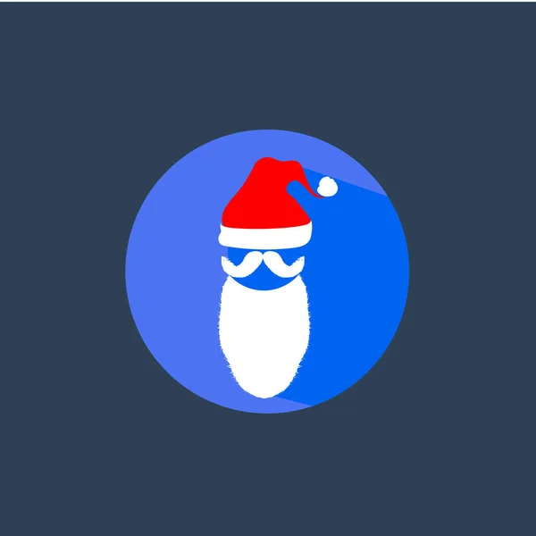 Barbe et chapeau du Père Noël icône — Image vectorielle
