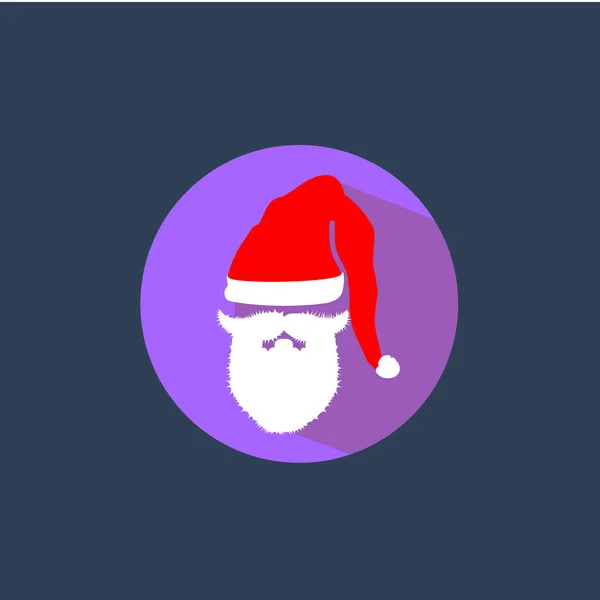Sakal ve şapka Noel Baba simgesinin — Stok Vektör