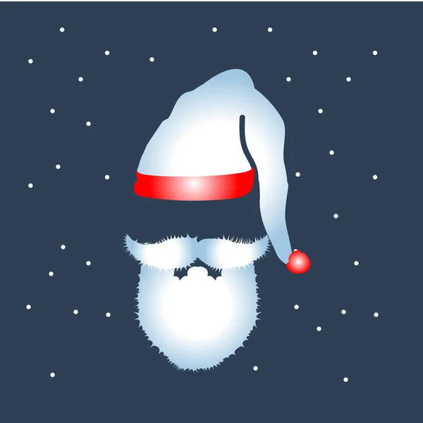 Barba e chapéu de Papai Noel ícone —  Vetores de Stock