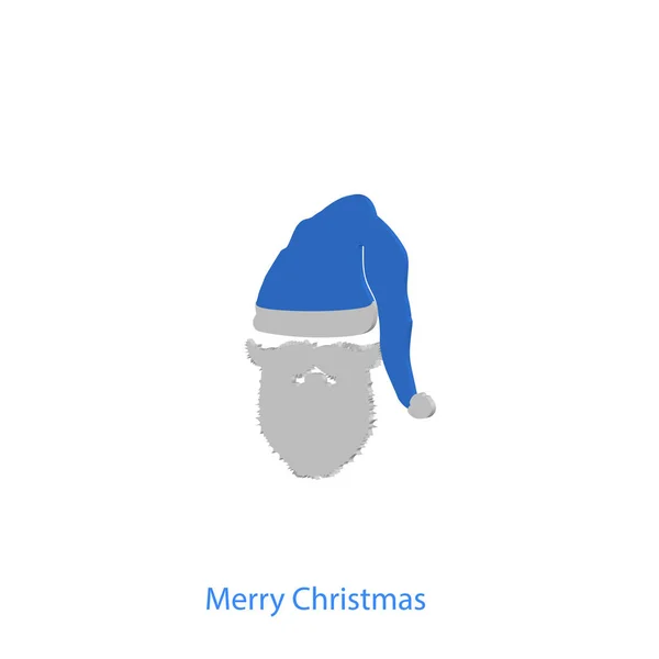 Chapeau barbe et bleu du Père Noël — Image vectorielle