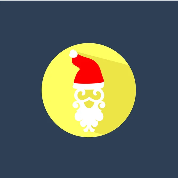 Barbe et chapeau du Père Noël icône — Image vectorielle