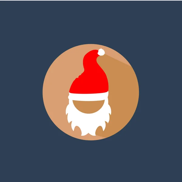 Bart und Hut der Weihnachtsmann-Ikone — Stockvektor