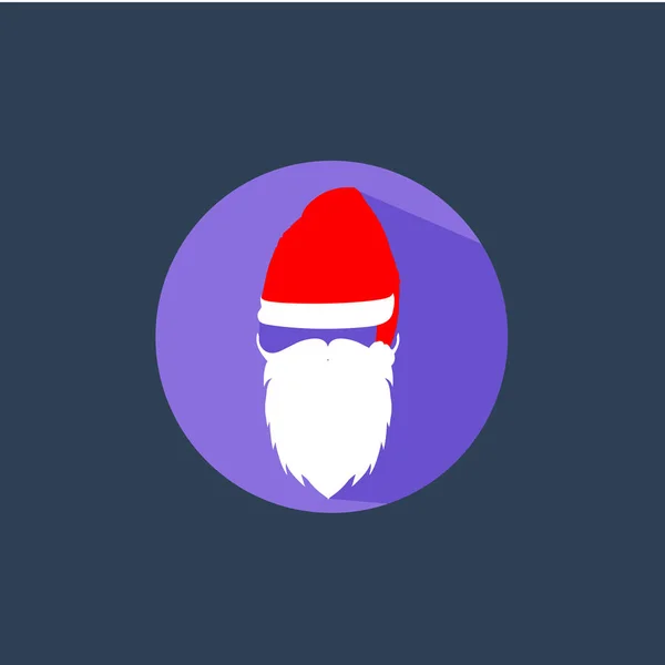 Bart und Hut der Weihnachtsmann-Ikone — Stockvektor