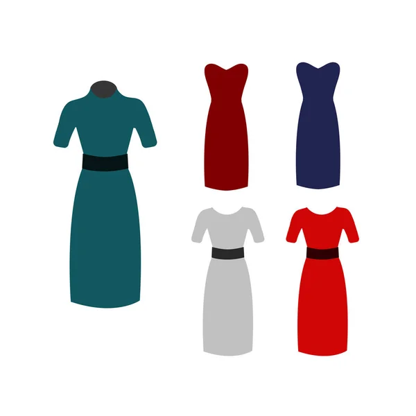 Collection de robe colorée mode — Image vectorielle