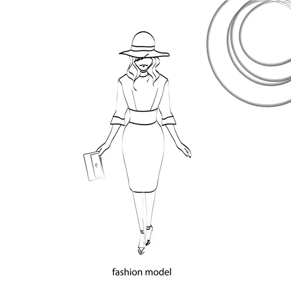 Мода модели в платье — стоковый вектор