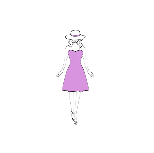 Modèle de mode en robe — Image vectorielle