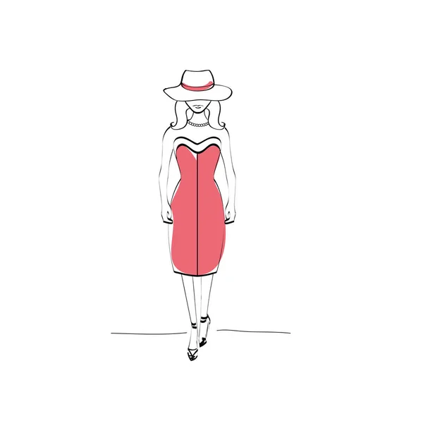 Modèle de mode en robe — Image vectorielle