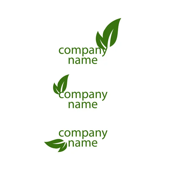 叶子的商业生态标志 — 图库矢量图片