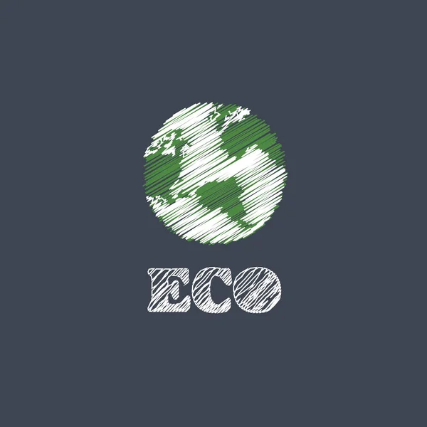 地球とエコ ロゴ — ストックベクタ