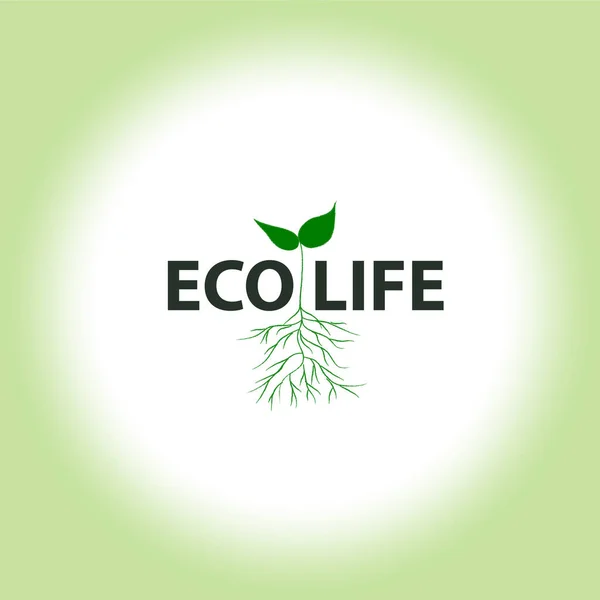 Eco liv logotyp med spira — Stock vektor