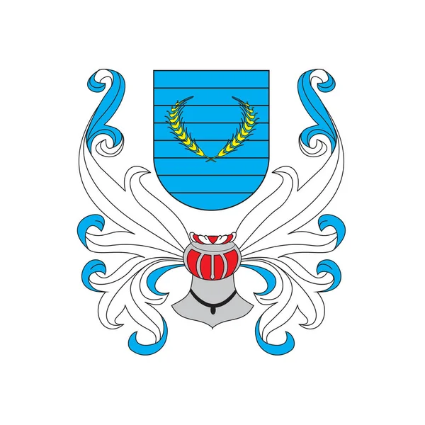 Wappen mit Helmheraldik — Stockvektor