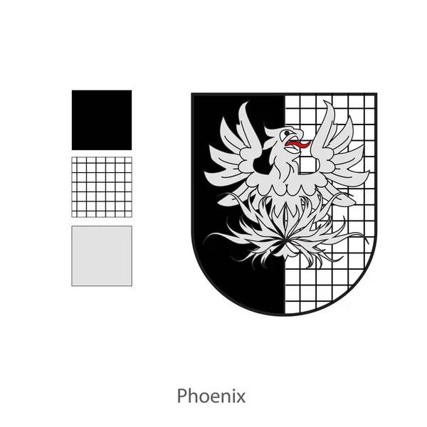 Éléments de bras avec Phoenix — Image vectorielle