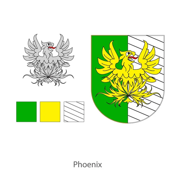 Éléments de bras avec Phoenix — Image vectorielle