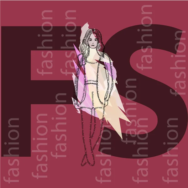 Sketch of fashion model — Stock Vector