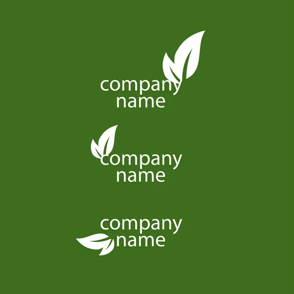 Logos éco d'affaires avec feuilles — Image vectorielle