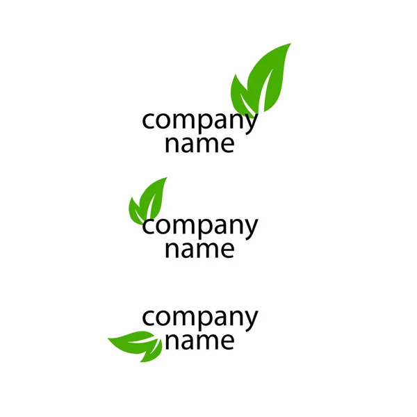 Logotipos eco de negócios com folhas — Vetor de Stock