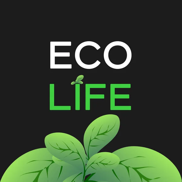 Logotipo vida eco com folhas — Vetor de Stock