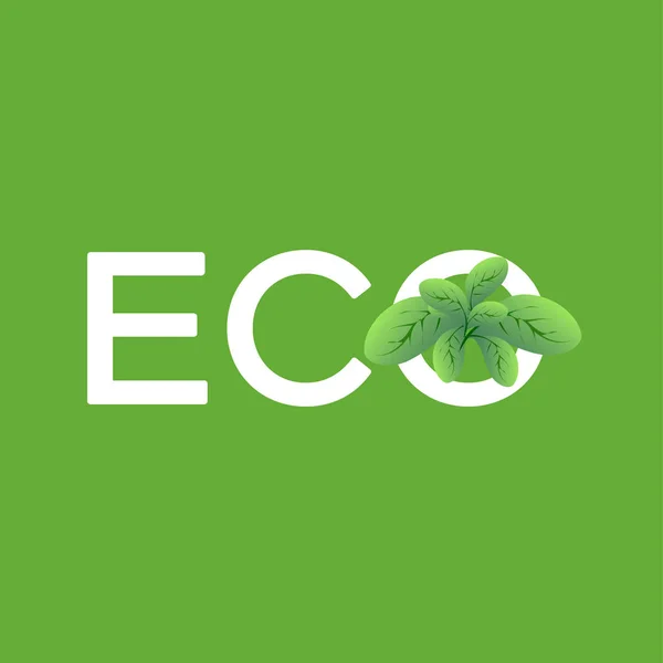 Vitt eco logotyp — Stock vektor