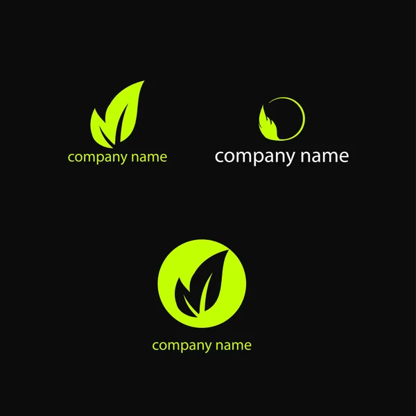 Logotipos ecológicos verdes — Vetor de Stock
