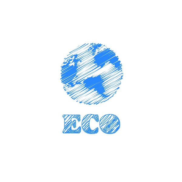 Logotipo eco com terra — Vetor de Stock