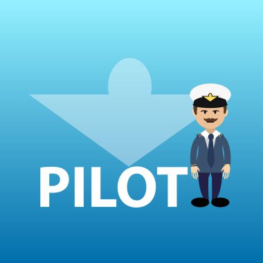 çizgi film karakteri pilot üniformalı 