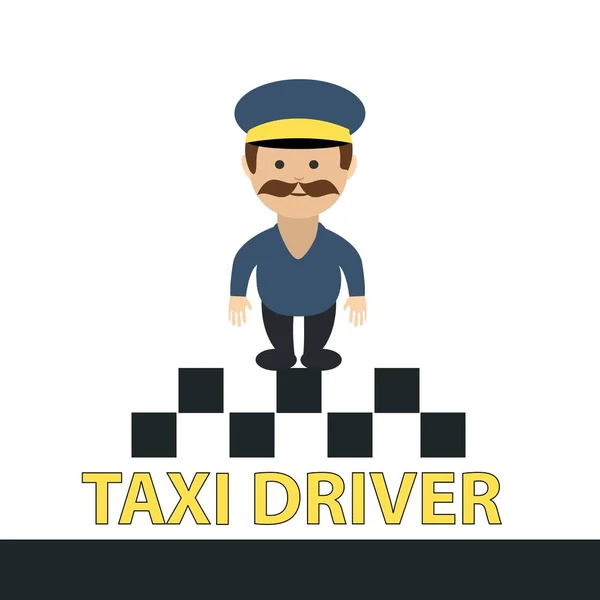 Zeichentrickfigur des Taxifahrers in Form — Stockvektor