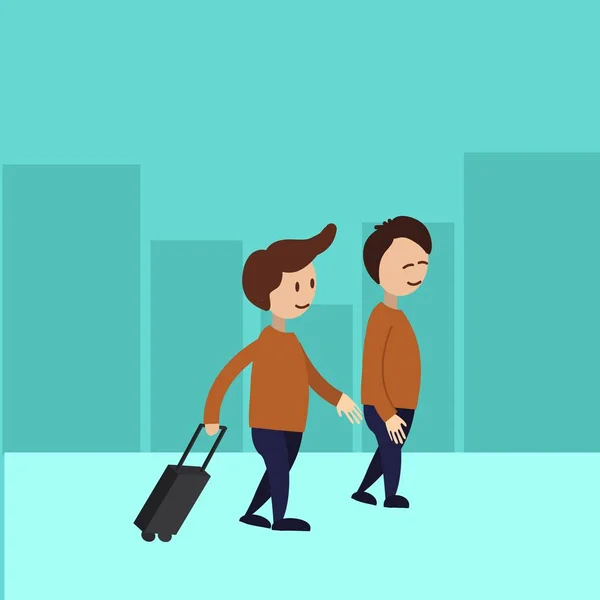 çizgi film karakterleri iki seyahat eden çocuklar