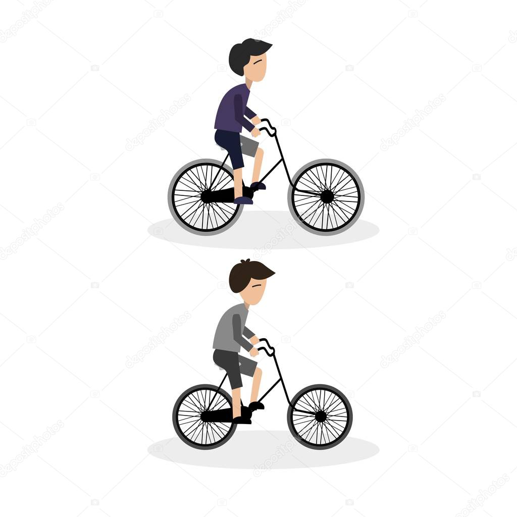 The guy on the bike. Vector illustration
