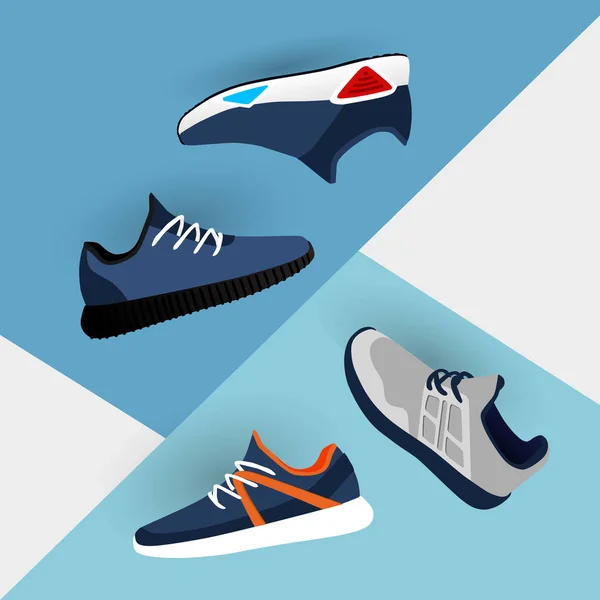 Stylish sneakers for running — Stock Vector