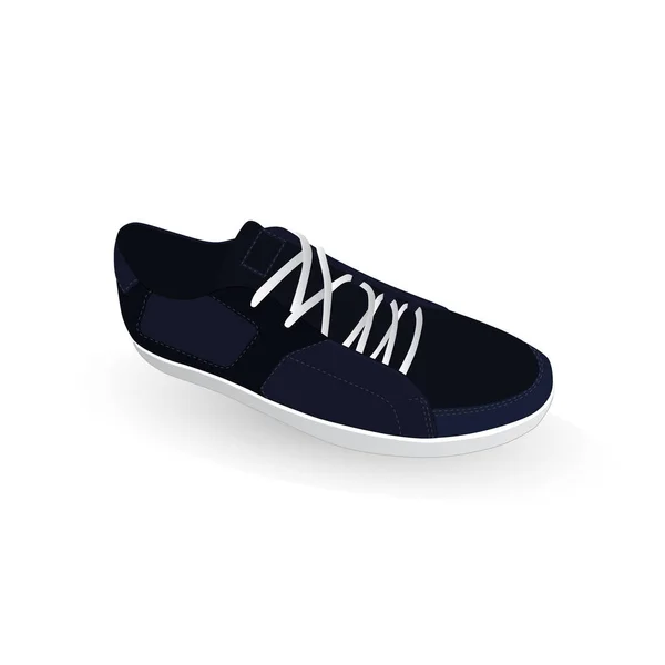 Сучасний кросівок з білими шнурками — стоковий вектор