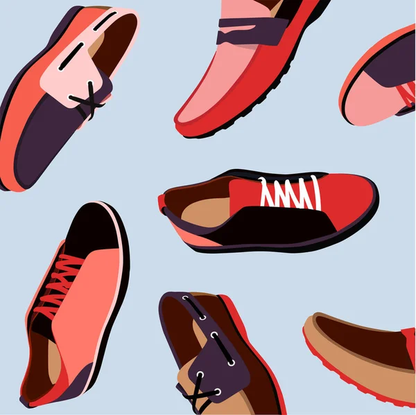 Удобная мужская обувь со шнурками — стоковый вектор