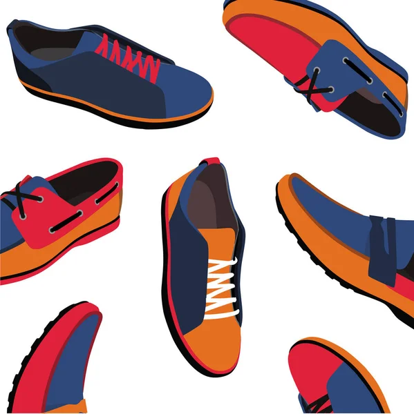 Zapatos masculinos cómodos con cordones — Vector de stock