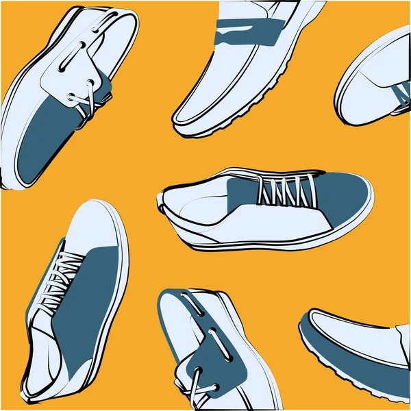Chaussures masculines confortables avec lacets — Image vectorielle