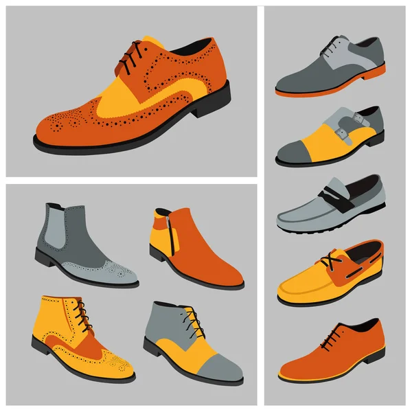 Set van klassieke mannelijke schoenen — Stockvector