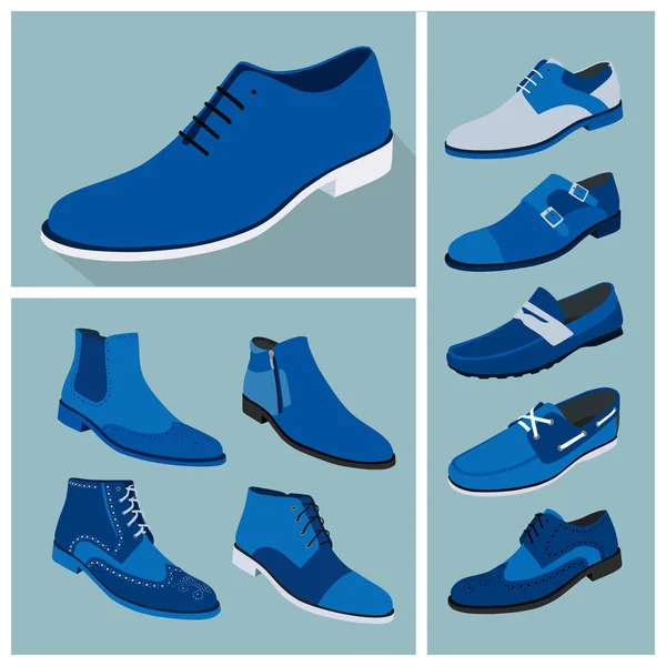 Colección de zapatos masculinos — Vector de stock