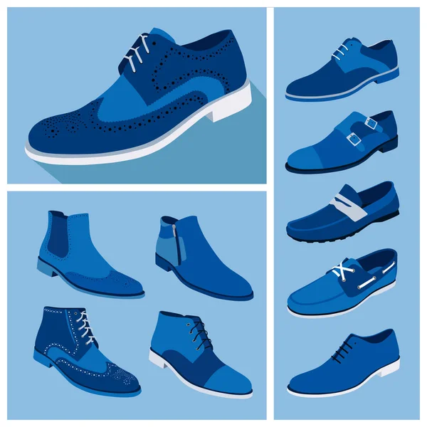 Colección de zapatos masculinos — Vector de stock