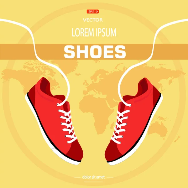 Paire de chaussures élégantes rouges pour bowling — Image vectorielle