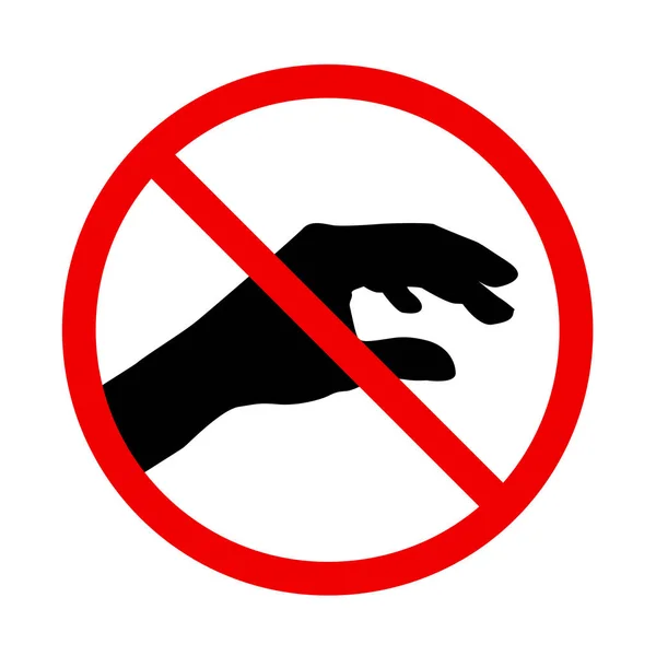 No toque el signo de prohibición — Vector de stock