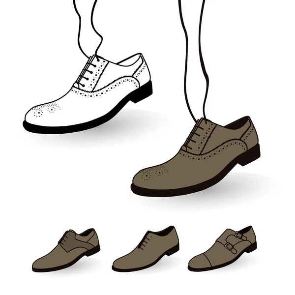 Колекція чоловічого взуття — стоковий вектор