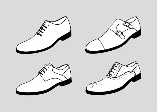 Bocetos de zapatos masculinos — Vector de stock