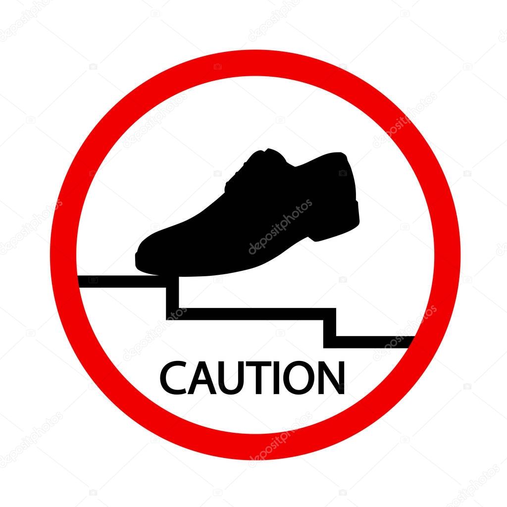 Do not step here please sign, vector illustration