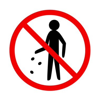 Çöp değil, temiz, yasağı işaret et. Vektör